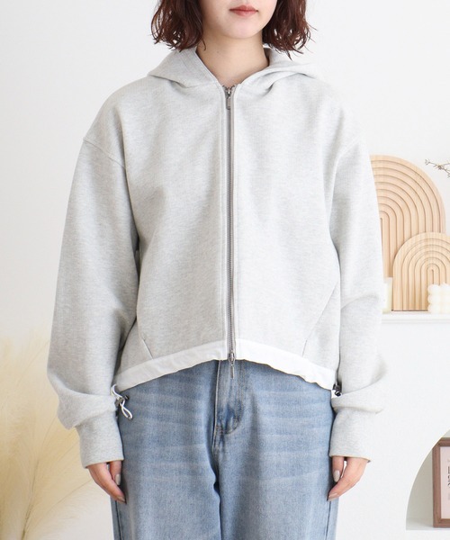 hunch(ハンチ)の「hunch ショート丈パーカー(パーカー・レディース・ライトイエロー/オートミール/チャコールグレー/杢グレー・FREE)」の21枚目の写真