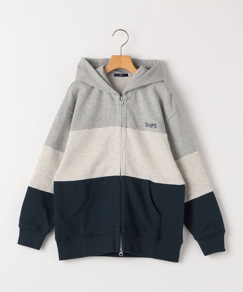 SHIPS(シップス)の「SHIPS KIDS:140~160cm / ロゴ フード ジップ パーカ(パーカー・キッズ・ライトブルー/サックスブルー/ライトグレー/ネイビー/ヘザーグレー・140/160/150)」の2枚目の写真