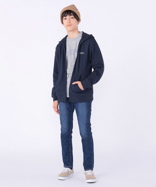 SHIPS(シップス)の「SHIPS KIDS:140~160cm / ロゴ フード ジップ パーカ(パーカー・キッズ・ライトブルー/サックスブルー/ライトグレー/ネイビー/ヘザーグレー・140/160/150)」の14枚目の写真