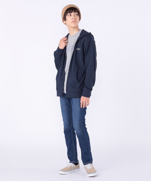 SHIPS(シップス)の「SHIPS KIDS:140~160cm / ロゴ フード ジップ パーカ(パーカー・キッズ・ライトブルー/サックスブルー/ライトグレー/ネイビー/ヘザーグレー・140/160/150)」の15枚目の写真