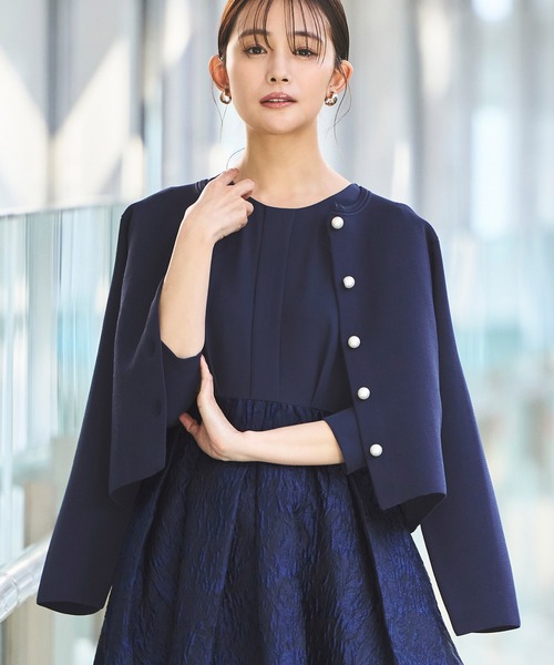 RUIRUE BOUTIQUE(ルイルエブティック)の「洗える ストレッチ | 選べるデザイン スポンディッシュ ボックス カーディガン ベーシック丈・パール釦 | レディース 体型カバー 長袖 オフィスカジュアル 無地 ニット トップス(カーディガン/ボレロ・レディース・ベージュ/ブラック/ネイビー・M/L)」の3枚目の写真
