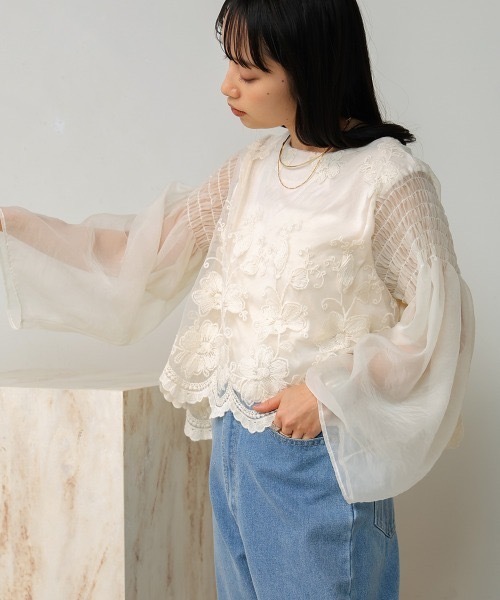 Bab(バブ)の「レーススカラップブラウス(シャツ/ブラウス・レディース・ホワイト系その他/オフホワイト・MEDIUM)」の7枚目の写真