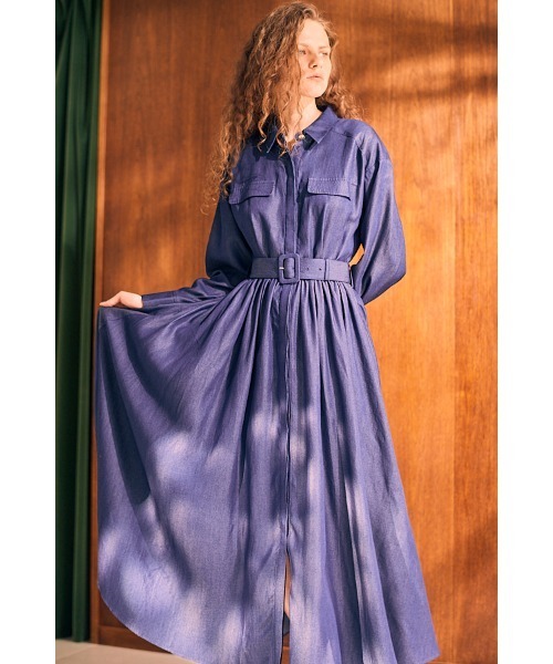 Rosaria Shirt Long Dress シャンブレーデニムシャツドレス