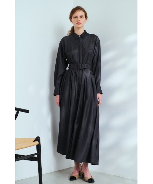 Estella.K（エステラケー）の「Rosaria Shirt Long Dress シャンブレーデニムシャツドレス（ワンピース・レディース・ネイビー/ブラック・FREE）」の6枚目の写真