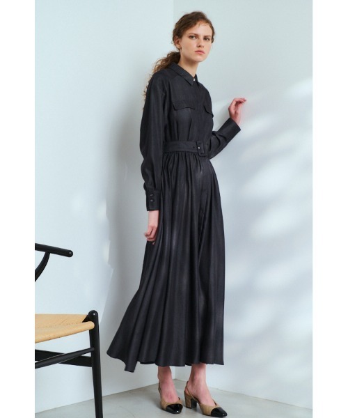 Estella.K（エステラケー）の「Rosaria Shirt Long Dress シャンブレーデニムシャツドレス（ワンピース・レディース・ネイビー/ブラック・FREE）」の7枚目の写真
