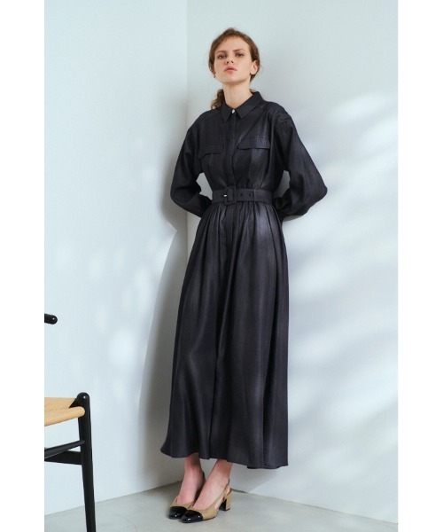 Estella.K（エステラケー）の「Rosaria Shirt Long Dress シャンブレーデニムシャツドレス（ワンピース・レディース・ネイビー/ブラック・FREE）」の8枚目の写真