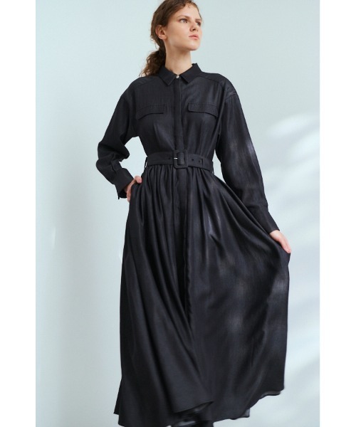 Estella.K（エステラケー）の「Rosaria Shirt Long Dress シャンブレーデニムシャツドレス（ワンピース・レディース・ネイビー/ブラック・FREE）」の5枚目の写真