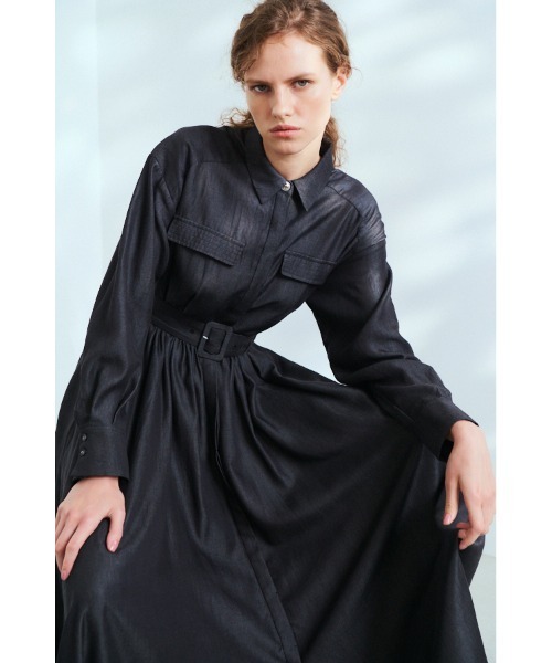 Estella.K（エステラケー）の「Rosaria Shirt Long Dress シャンブレーデニムシャツドレス（ワンピース・レディース・ネイビー/ブラック・FREE）」の10枚目の写真