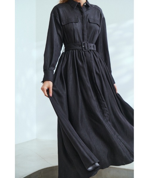 Estella.K（エステラケー）の「Rosaria Shirt Long Dress シャンブレーデニムシャツドレス（ワンピース・レディース・ネイビー/ブラック・FREE）」の15枚目の写真