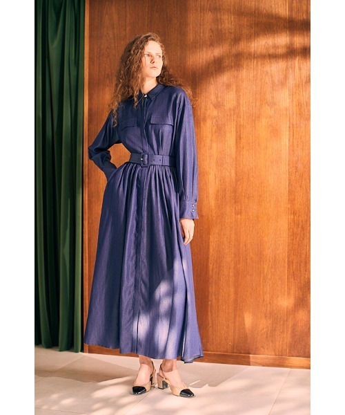 セール】Rosaria Shirt Long Dress シャンブレーデニムシャツドレス