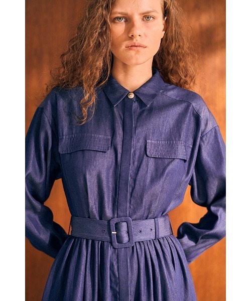 セール】Rosaria Shirt Long Dress シャンブレーデニムシャツドレス