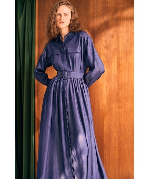 Rosaria Shirt Long Dress シャンブレーデニムシャツドレス