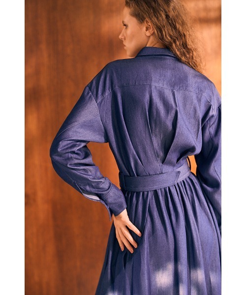 セール】Rosaria Shirt Long Dress シャンブレーデニムシャツドレス