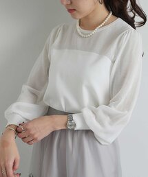 La boutique BonBon | 【上品な透け感】シアービスチェ風切り替えニット(ニット/セーター)