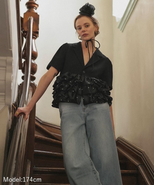 DONOBAN（ドノバン）の「フリルジャケット（その他アウター・レディース・ブラック・ONE）」の6枚目の写真