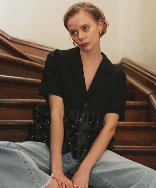 DONOBAN（ドノバン）の「フリルジャケット（その他アウター・レディース・ブラック・ONE）」の9枚目の写真