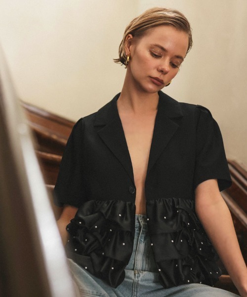 DONOBAN（ドノバン）の「フリルジャケット（その他アウター・レディース・ブラック・ONE）」の12枚目の写真