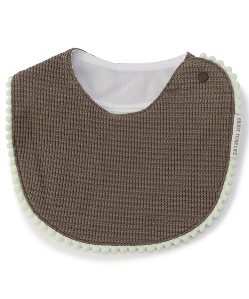 BREEZE(ブリーズ)の「カラフルワッフルスタイ(スタイ/よだれかけ・キッズ・ミント/アイボリー/ピンク/ブラウン/ネイビー・90)」の1枚目の写真