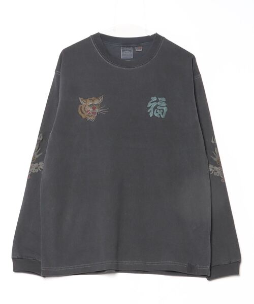 HOUSTON(ヒューストン)の「HOUSTON / PIGMENT US COTTON L/S TEE / 22274/ 22275(Tシャツ/カットソー・メンズ・ブラック/ブラック系その他/ホワイト系その他2/ホワイト系その他・X-LARGE/LARGE)」の18枚目の写真