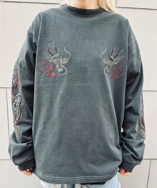 HOUSTON(ヒューストン)の「HOUSTON / PIGMENT US COTTON L/S TEE / 22274/ 22275(Tシャツ/カットソー・メンズ・ブラック/ブラック系その他/ホワイト系その他2/ホワイト系その他・X-LARGE/LARGE)」の20枚目の写真