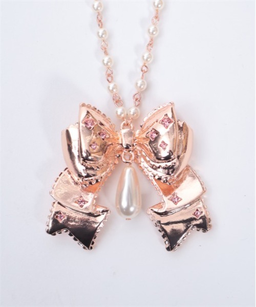 axes femme kawaii（アクシーズファムカワイイ）の「リボンネックレス（ネックレス・レディース・ピンク/ゴールド/アンティークゴールド・FREE）」の13枚目の写真