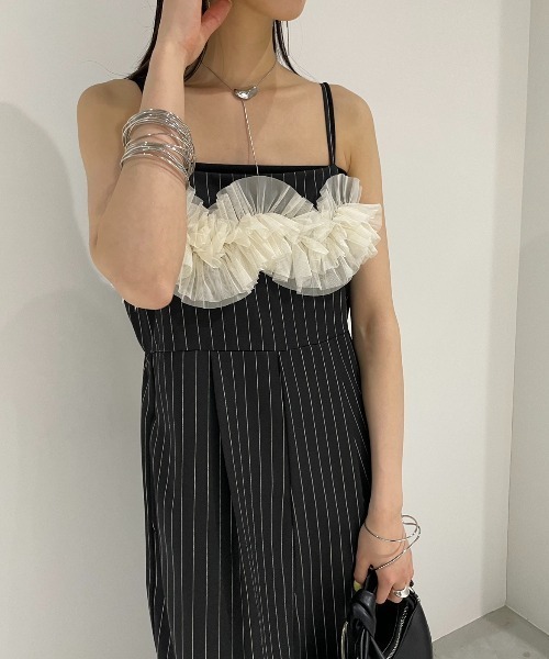 AIC.（エーアイシー）の「チュールデザインキャミオールインワン（つなぎ/オールインワン・レディース・その他1/チャコールグレー・FREE）」の5枚目の写真