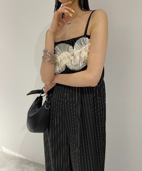 AIC.（エーアイシー）の「チュールデザインキャミオールインワン（つなぎ/オールインワン・レディース・その他1/チャコールグレー・FREE）」の6枚目の写真