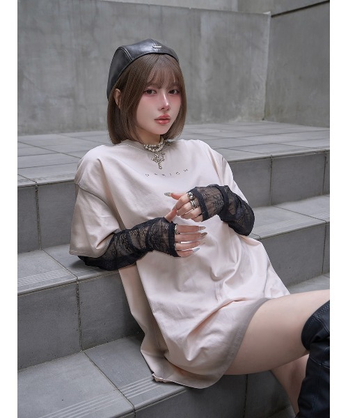 ダーリッチ　インナーレーススプレーTシャツ　値下げ不可 セール】インナーレーススプレーTシャツ（Tシャツ/カットソー