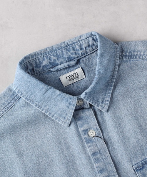 Right-on（ライトオン）の「【OWN】デニムワークシャツ（シャツ/ブラウス・レディース・ダークグレー/ライトインディゴブルー・M/L/XL）」の5枚目の写真