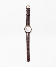 "CASIO(カシオ)"アナログ ラウンド ゴールド レザー 腕時計