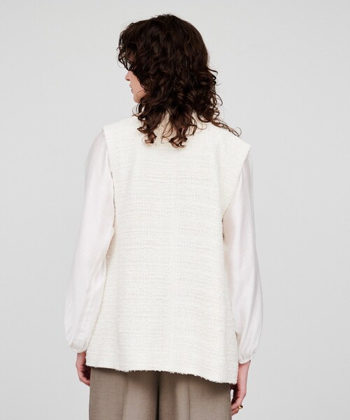 cloenc（クロエンス）の「ツイードジレベスト（ベスト・レディース・ホワイト系その他4/ネイビー系3・02）」の7枚目の写真