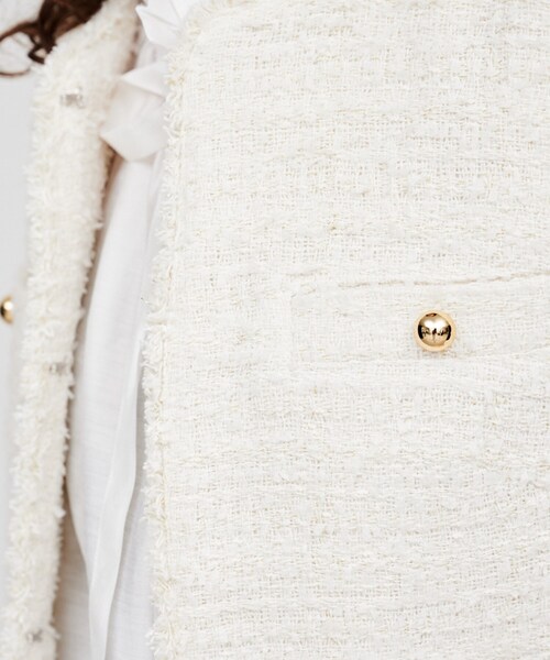 cloenc（クロエンス）の「ツイードジレベスト（ベスト・レディース・ホワイト系その他4/ネイビー系3・02）」の8枚目の写真