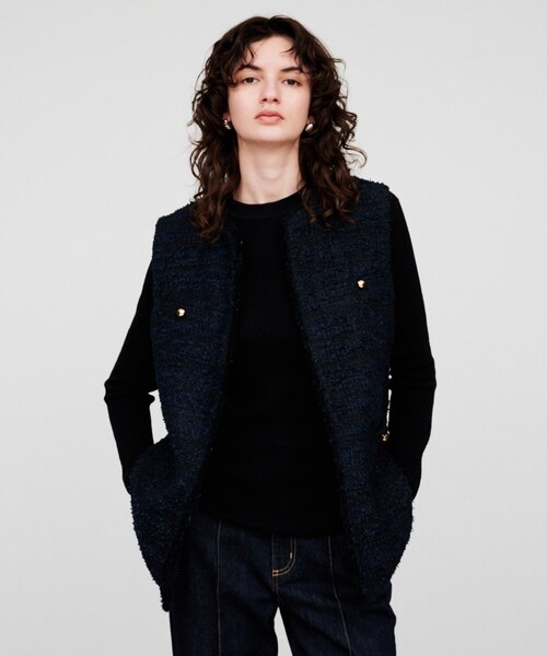 cloenc（クロエンス）の「ツイードジレベスト（ベスト・レディース・ホワイト系その他4/ネイビー系3・02）」の11枚目の写真