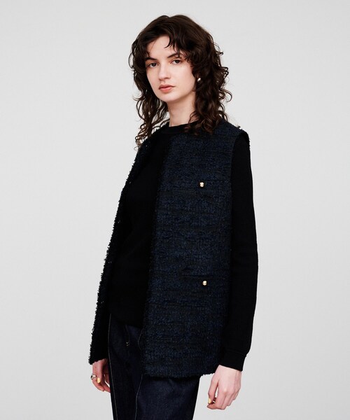 cloenc（クロエンス）の「ツイードジレベスト（ベスト・レディース・ホワイト系その他4/ネイビー系3・02）」の12枚目の写真