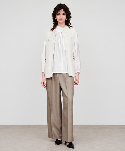 cloenc（クロエンス）の「ツイードジレベスト（ベスト・レディース・ホワイト系その他4/ネイビー系3・02）」の2枚目の写真