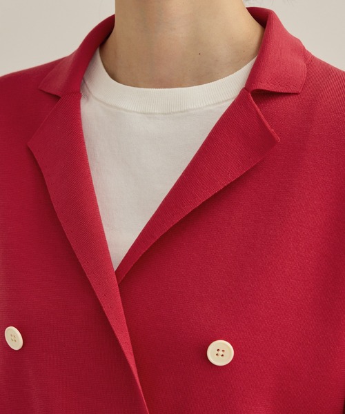 ROPE'（ロペ）の「シルクコットン総針ニットジャケット/イージーケア（テーラードジャケット・レディース・オフホワイト/レッド/ネイビー・FREE）」の17枚目の写真