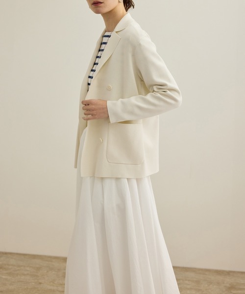 ROPE'（ロペ）の「シルクコットン総針ニットジャケット/イージーケア（テーラードジャケット・レディース・オフホワイト/レッド/ネイビー・FREE）」の13枚目の写真