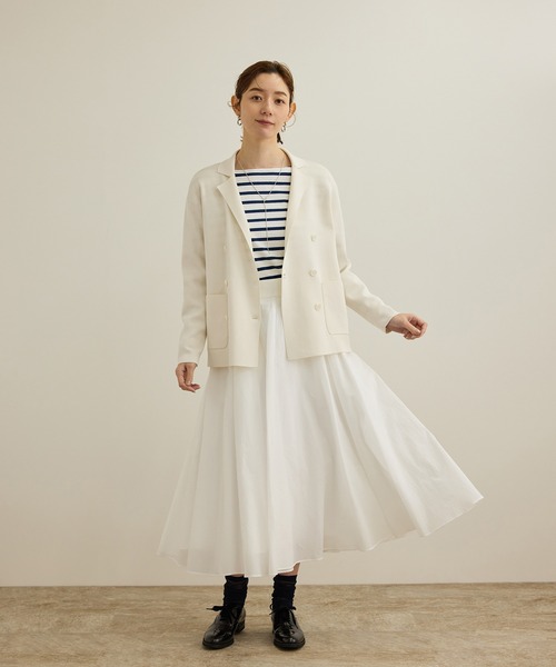 ROPE'（ロペ）の「シルクコットン総針ニットジャケット/イージーケア（テーラードジャケット・レディース・オフホワイト/レッド/ネイビー・FREE）」の11枚目の写真