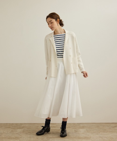 ROPE'（ロペ）の「シルクコットン総針ニットジャケット/イージーケア（テーラードジャケット・レディース・オフホワイト/レッド/ネイビー・FREE）」の10枚目の写真