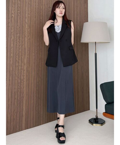 MERCURYDUO（マーキュリーデュオ）の「バックリボンジレ（ベスト・レディース・アイボリー/ブラック・MEDIUM/SMALL）」の8枚目の写真