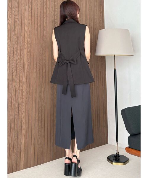 MERCURYDUO（マーキュリーデュオ）の「バックリボンジレ（ベスト・レディース・アイボリー/ブラック・MEDIUM/SMALL）」の10枚目の写真