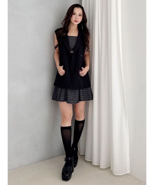 MERCURYDUO（マーキュリーデュオ）の「バックリボンジレ（ベスト・レディース・アイボリー/ブラック・MEDIUM/SMALL）」の13枚目の写真