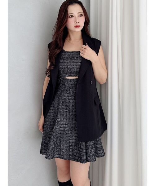 MERCURYDUO（マーキュリーデュオ）の「バックリボンジレ（ベスト・レディース・アイボリー/ブラック・MEDIUM/SMALL）」の14枚目の写真