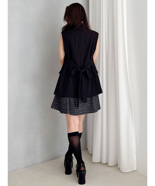 MERCURYDUO（マーキュリーデュオ）の「バックリボンジレ（ベスト・レディース・アイボリー/ブラック・MEDIUM/SMALL）」の16枚目の写真