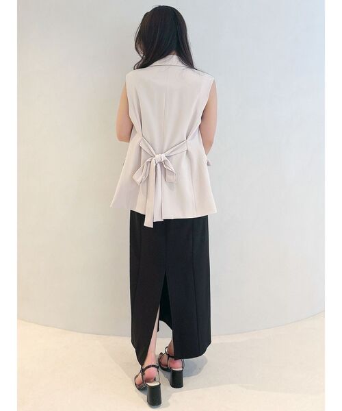 MERCURYDUO（マーキュリーデュオ）の「バックリボンジレ（ベスト・レディース・アイボリー/ブラック・MEDIUM/SMALL）」の19枚目の写真