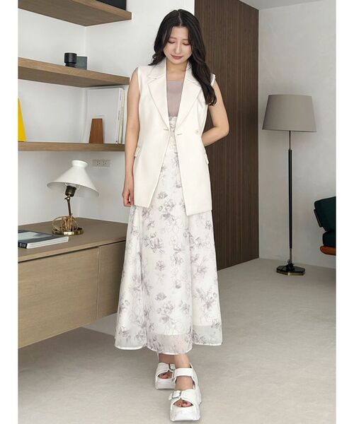 MERCURYDUO（マーキュリーデュオ）の「バックリボンジレ（ベスト・レディース・アイボリー/ブラック・MEDIUM/SMALL）」の20枚目の写真