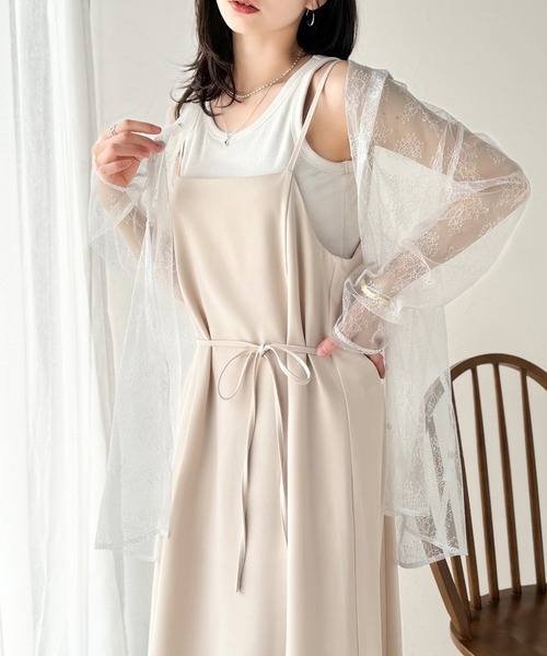 classicalelf(クラシカルエルフ)の「甘さ控えめ、大人の肌魅せ♪チュールレースオーバーシャツ(長袖)紫外線・日焼け対策/冷房対策(シャツ/ブラウス・レディース・ブラック/アイボリー/オフホワイト・LARGE/MEDIUM/SMALL/X-LARGE)」の20枚目の写真
