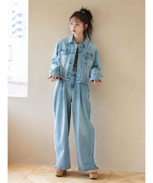 SOPH ソフ ノーカラーデニムジャケット サイズ：L