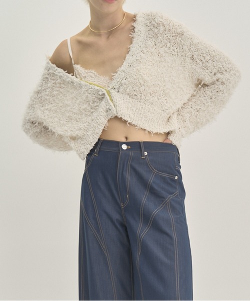 Muel Chic(ミュエルシック)の「Tawa knit cardigan タワニットカーディガン(カーディガン/ボレロ・レディース・マルチ/ホワイト/ブラック・FREE)」の19枚目の写真