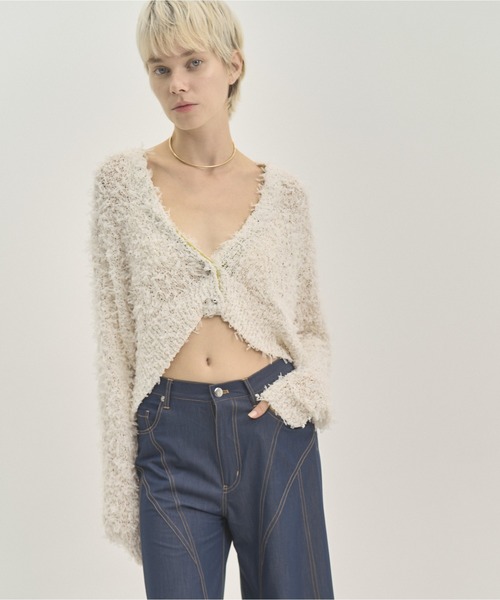 Muel Chic(ミュエルシック)の「Tawa knit cardigan タワニットカーディガン(カーディガン/ボレロ・レディース・マルチ/ホワイト/ブラック・FREE)」の17枚目の写真